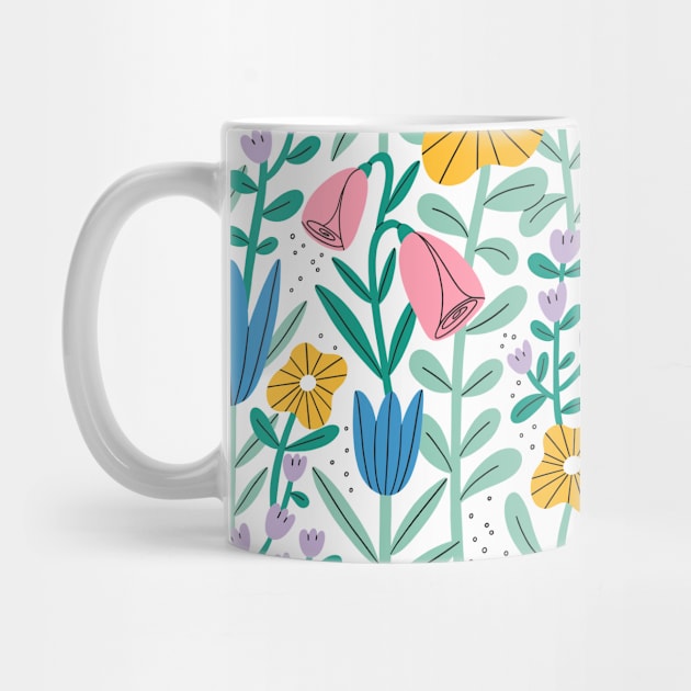 Gentle abstract pastel floral garden by Stolenpencil